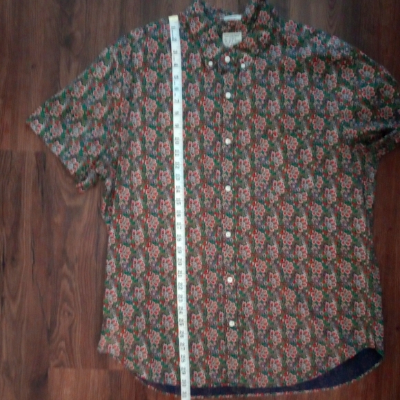 J. Crew Secret Wash Mens Classic Short Sleeve Organic Cotton Floral Shirt, XL - Picture 6 of 12
